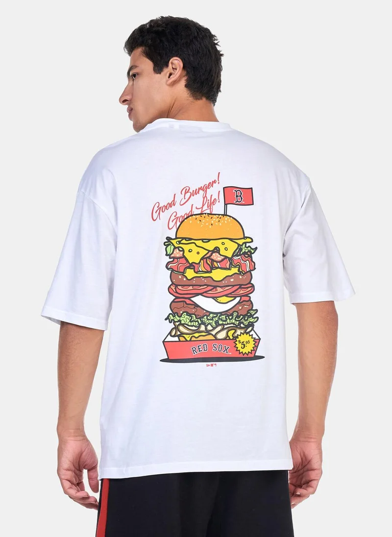 نيو ايرا MLB Boston Red Sox Burger Graphic T-Shirt