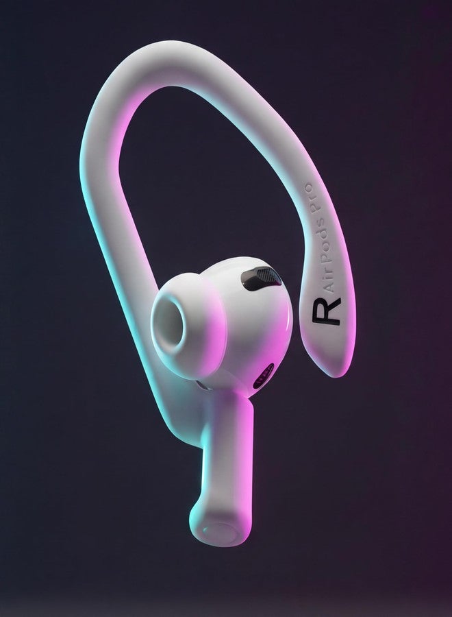 WC خطافات WC HookZ Pro - خطافات أذن قابلة للتعديل متوافقة مع سماعات Apple AirPods Pro (الجيل الأول والثاني والثالث) من Wicked Cushions | قلب مرن لملاءمة مخصصة، آمنة ومريحة | أبيض - Image 5