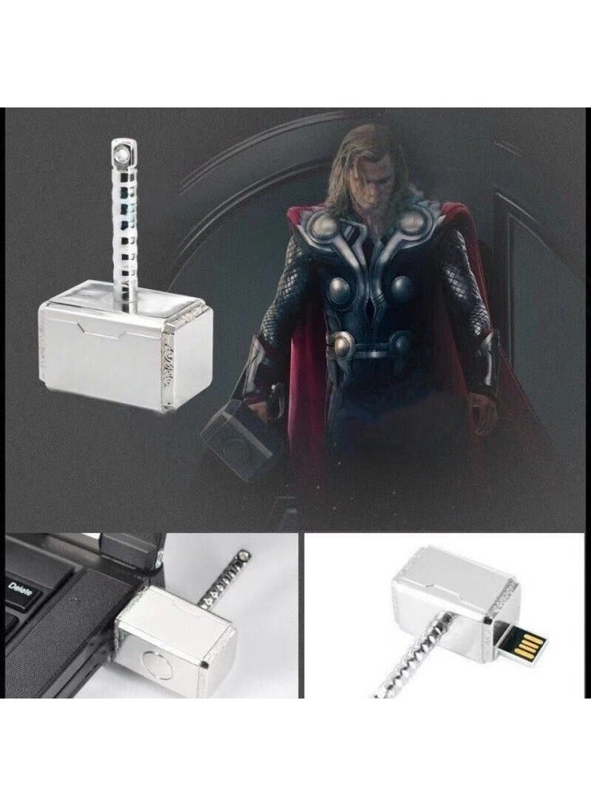 Loquat Marvel Cartoon Personalized Creative USB Flash Drive Iron Man Thor Hammer Reactor High Speed 32g Cool Luminous USB Flash Disk 16-Color:Golden Iron Man Head-Capacity:32GB  - Image 4