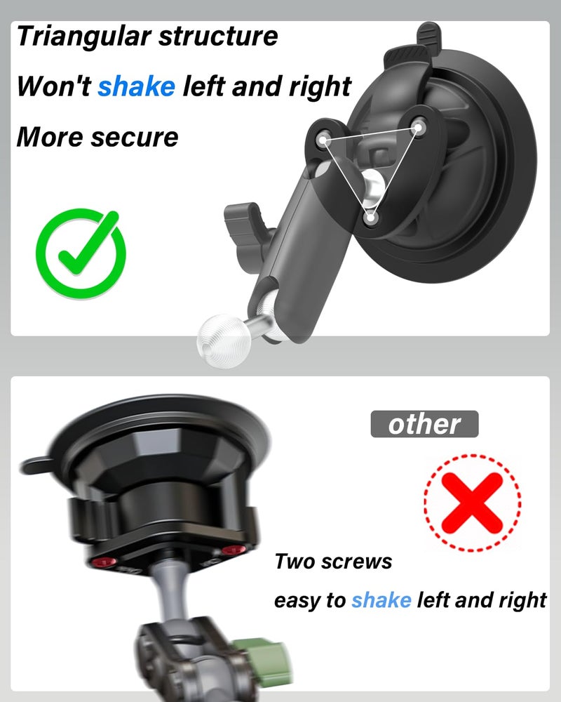 Charchendo Heavy Duty Metal ProAviator Suction Cup Mount [Super Suction Cup], 360Â° Adjustable Metal Arm Tablet Holder for Pilots, General Aviation, Fit for 4-13'' iPad Pro/Air/Mini, iPhone, Galaxy - Image 4