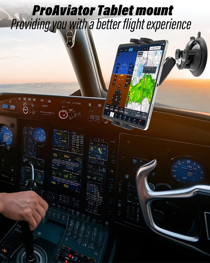 Charchendo Heavy Duty Metal ProAviator Suction Cup Mount [Super Suction Cup], 360Â° Adjustable Metal Arm Tablet Holder for Pilots, General Aviation, Fit for 4-13'' iPad Pro/Air/Mini, iPhone, Galaxy - Image 5