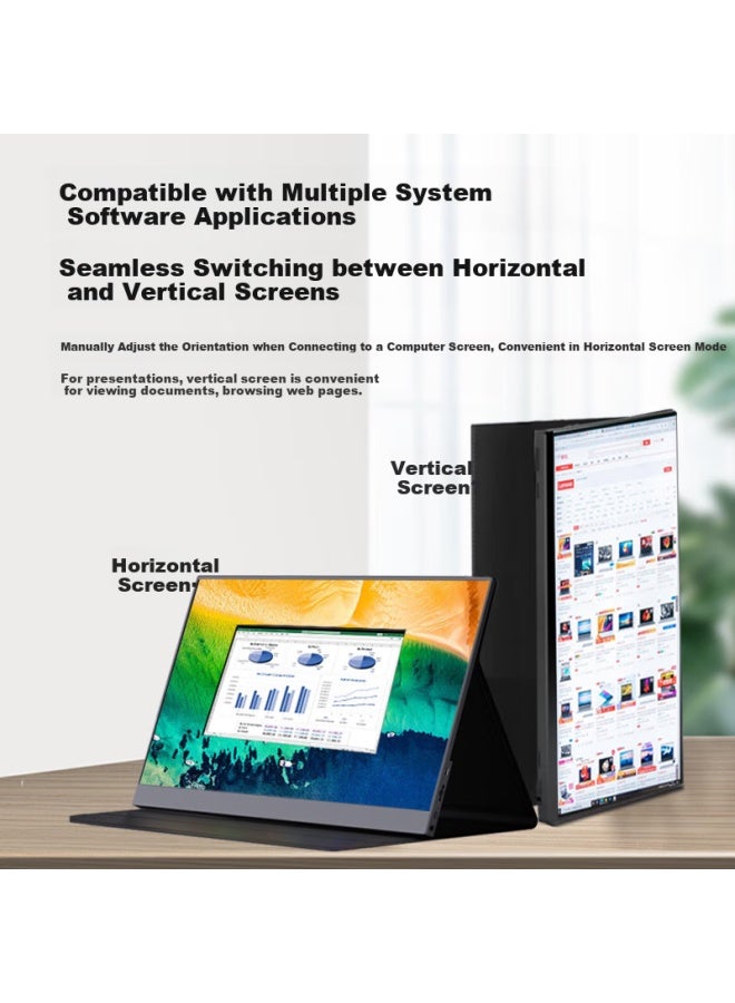 Eimio 4k Portable Monitor Ips Screen Hdr 15.6 Inch 16:10 Computer Laptop Secondary Screen For Switch Phone Ps5 Extension Screen Mobile Split Screen E16w - Image 2