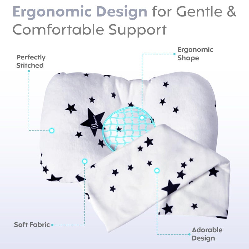 a baby cherry Baby Pillow - Organic Cotton Head Support Baby Pillows for New Born Baby (0M to 3 Yr) - Unisex | Washable | Pillow Cover Included - Image 4