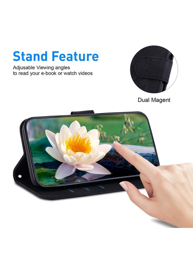 اس-توب جراب لهاتف موتورولا إيدج 2024، جراب هاتف من الجلد المنقوش بنقشة لوتس - Image 5