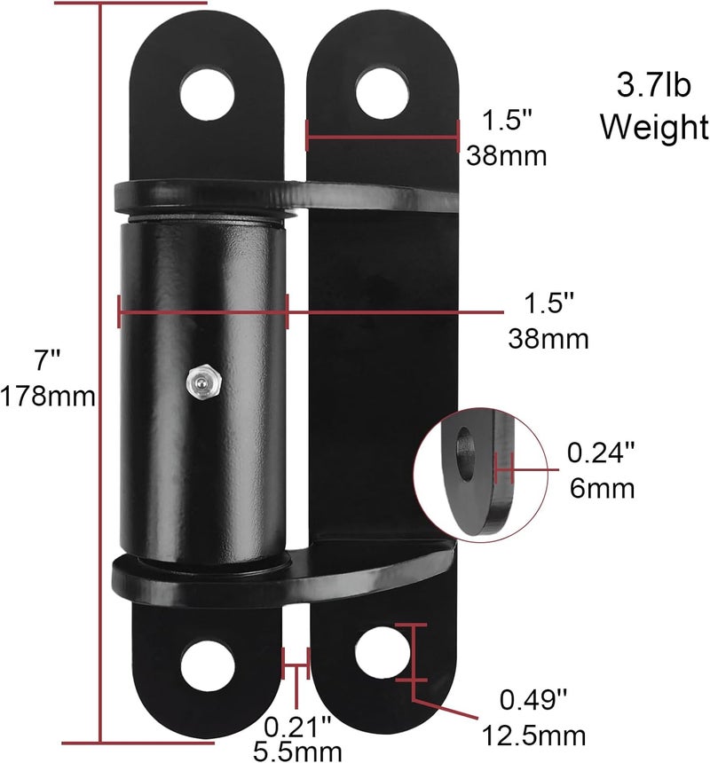 joytrace 7" 2062P Heavy Duty Gate Hinges 1100lb Capacity - Bolt On/Weld On Carbon Steel Hinges for Driveway Gates, Fence & Barn Doors - Ball Bearing Design, Rust-Black Resistant Finish （2pcs） - Image 2