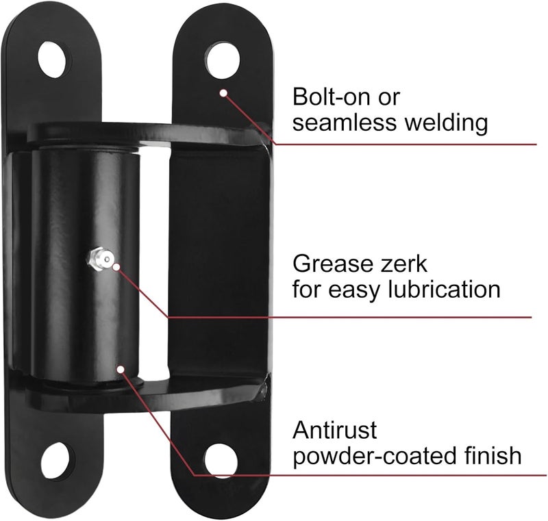 joytrace 7" 2062P Heavy Duty Gate Hinges 1100lb Capacity - Bolt On/Weld On Carbon Steel Hinges for Driveway Gates, Fence & Barn Doors - Ball Bearing Design, Rust-Black Resistant Finish （2pcs） - Image 4