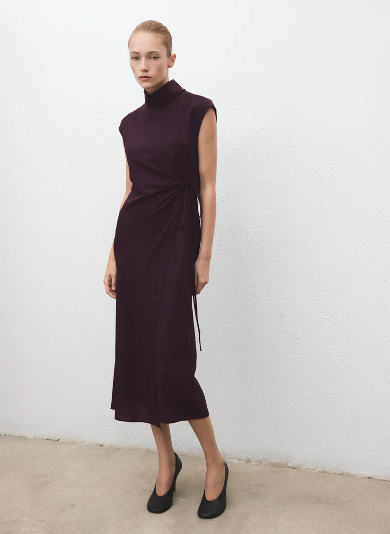 MANGO Turtleneck wrap dress