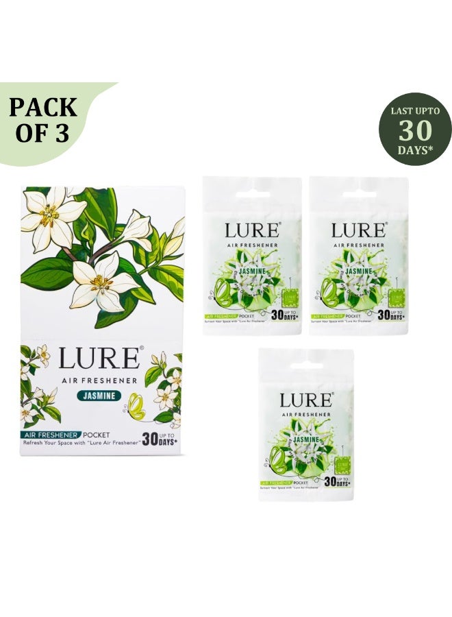 لور معطر جو LURE جل للجيب للحمامات والمرحاض والمنزل | حماية من الجراثيم | يدوم حتى ٣٠ يومًا - برائحة الياسمين ١٠ غرام (عبوة من ٣ قطع) - Image 1