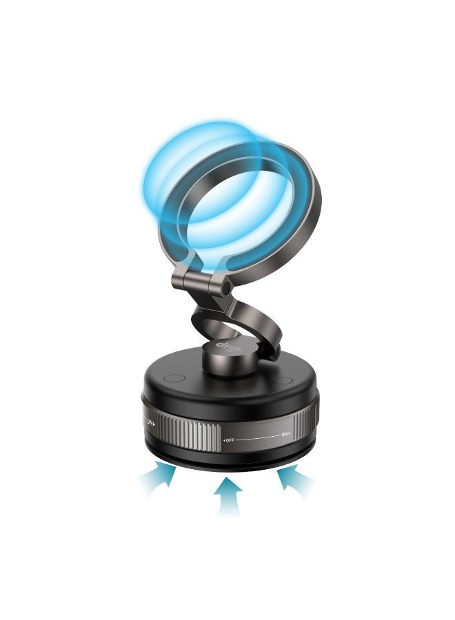 DRIP 🧲🚗 360° Rotating Magnetic Phone Mount with Strong Vacuum Suction for Car Dashboard iPhone Android Hands-Free Use Adjustable Holder - Image 1