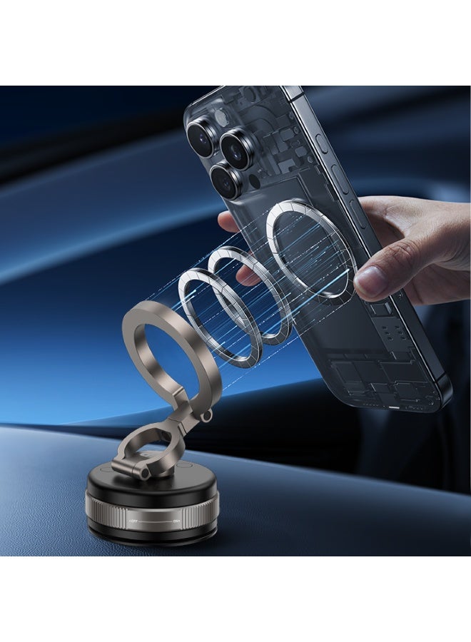 DRIP 🧲🚗 360° Rotating Magnetic Phone Mount with Strong Vacuum Suction for Car Dashboard iPhone Android Hands-Free Use Adjustable Holder - Image 3