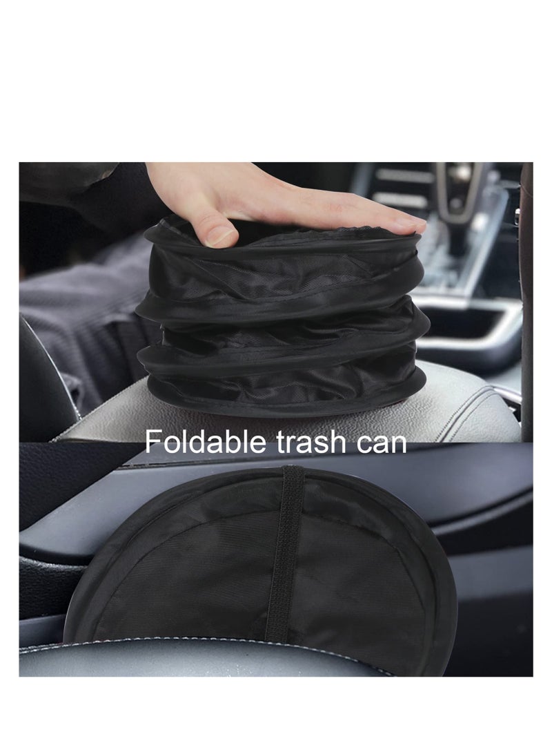 KASTWAVE 2PCS Collapsible Pop Up Car Trash Can, Collapsible Camping Trash Can, Universal Traveling Portable Garbage Bin Waste Basket Bin Rubbish Bin with 2 Car Seat Hook for Garbage to Organize Car Black - Image 4