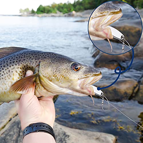 HESTYA 20 Pieces Fishing Lures Spoons Fishing Metal Saltwater Treble Trout Lures Hard Metal Spinner Baits 5 Sizes Casting Spoon Hooks for Salmon Bass in 1/5 1/4 3/8 1/2 3/4 oz (Silver) - Image 5