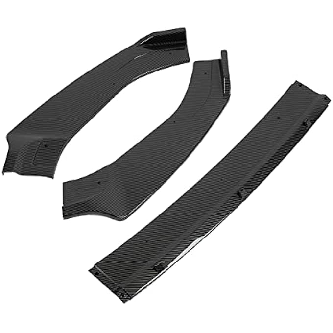 Eujgoov Front Splitter, Front Bumper Lip UV Resistant 3 Sections Improve Vehicle Stability Replacement for MK7 MK7.5 GTD R 20132020 for Car (Carbon Fiber Pattern) - Image 4