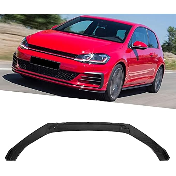 Eujgoov Front Splitter, Front Bumper Lip UV Resistant 3 Sections Improve Vehicle Stability Replacement for MK7 MK7.5 GTD R 20132020 for Car (Carbon Fiber Pattern) - Image 3