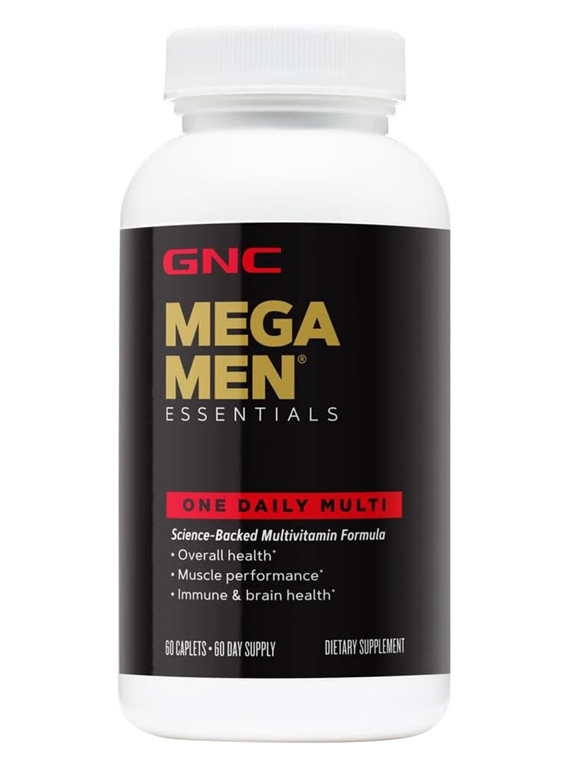 جي إن سي فيتامينات ميجا مين ون اليومية المتعددة للرجال، 60 قطعة، تناول مرة واحدة يوميًا للحصول على 19 فيتامين ومعدن، يدعم أداء العضلات والطاقة والتمثيل الغذائي والدماغ والجهاز المناعي - Image 1