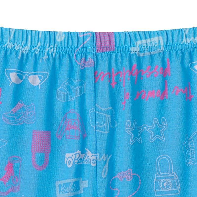 Barbie Girls Pajama Pants and Sleep Shirt Sets for Kids 4 Piece Sleepwear Set for Girls (as1, numeric, numeric_6, regular, Light Blue-Light Pink) - Image 3
