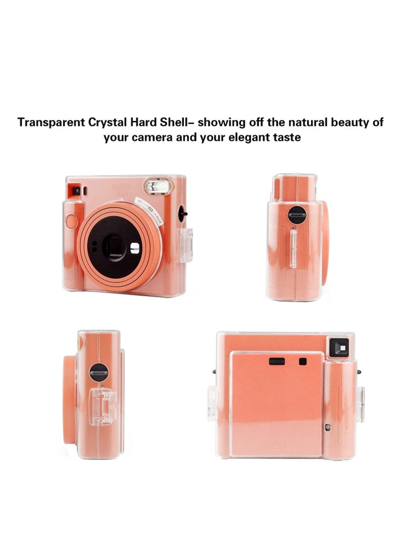Protective Clear Case for Fujifilm Instax Square SQ1 Instant Film Camera Crystal Hard PC Cover for Instax Square SQ1 with Removable Rainbow Shoulder Strap (Transparent)  - Image 5