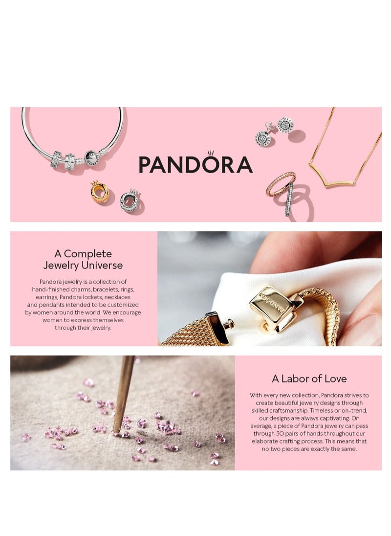 PANDORA Jewelry Spinning Globe Dangle Cubic Zirconia Charm in Sterling Silver 798027CZ