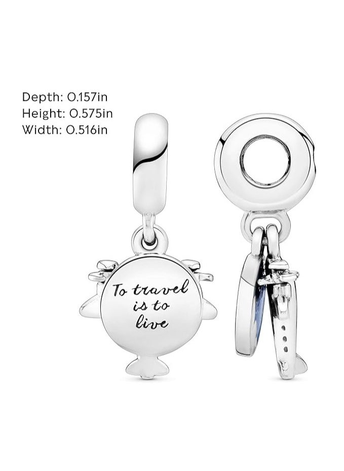 PANDORA Jewelry Spinning Globe Dangle Cubic Zirconia Charm in Sterling Silver 798027CZ