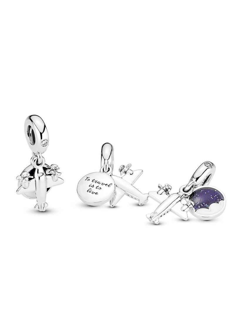 PANDORA Jewelry Spinning Globe Dangle Cubic Zirconia Charm in Sterling Silver 798027CZ