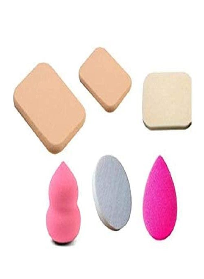 WROPZO Sponge Makeup 6 In 1 Beauty Blender Puff (Color May Vary)- Set of 6 - Image 2