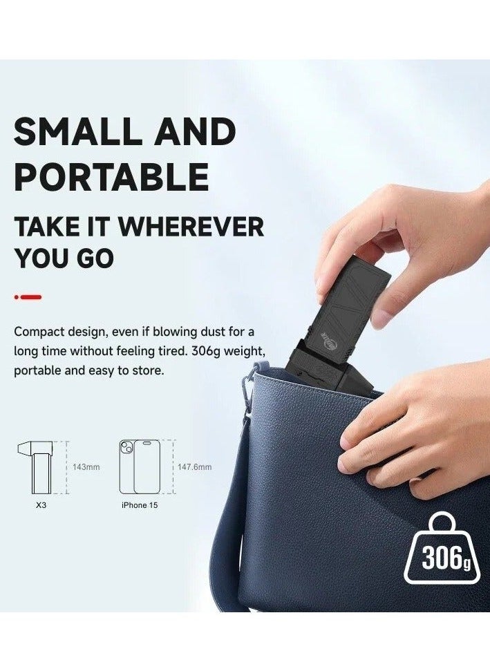 ZLH HITY - Jet Drying Blower, Super Jet Fan Blower 130000 RPM, Portable Mini Jet Blower with 3 Adjustable Speeds, Cordless Air Blower Car Dryer, Computer, Keyboard, Lens - Image 1