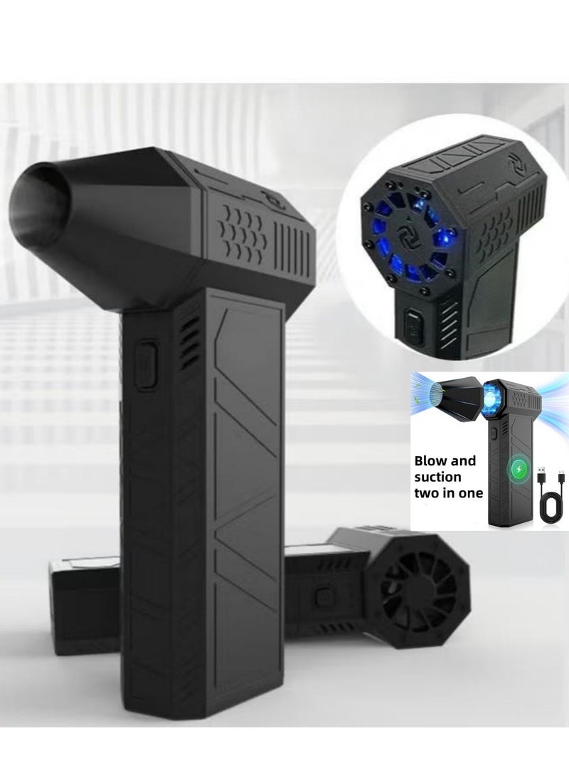 ZLH HITY - Jet Drying Blower, Super Jet Fan Blower 130000 RPM, Portable Mini Jet Blower with 3 Adjustable Speeds, Cordless Air Blower Car Dryer, Computer, Keyboard, Lens - Image 1