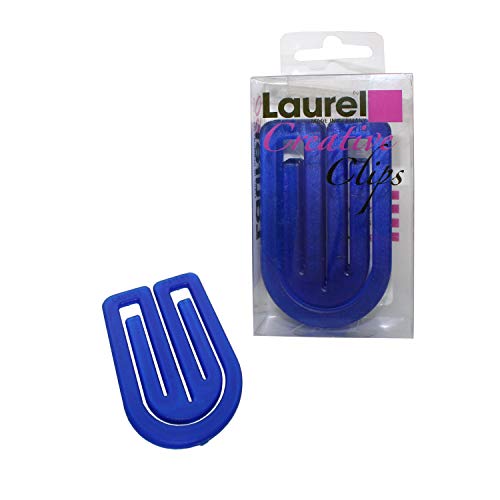 Laurel KingKlip for Organizing Sorting Documents Map Tabs Bookmark Crystal Blue Colour Feather Light Paper Clip 75 mm Holds 2 to 70 Sheets Strong Smooth & Round Shaped U Clip for SOHO - 5 Clips Pack - Image 1