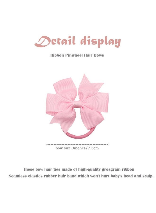 CellElection 40Pcs Baby Girls 3'' Boutique Grosgrain Ribbon Hair Bows Elastic Hair Ties Ponytail Holder Hair Bands in Pairs for Girls Toddlers Kids Children Teens - Image 3