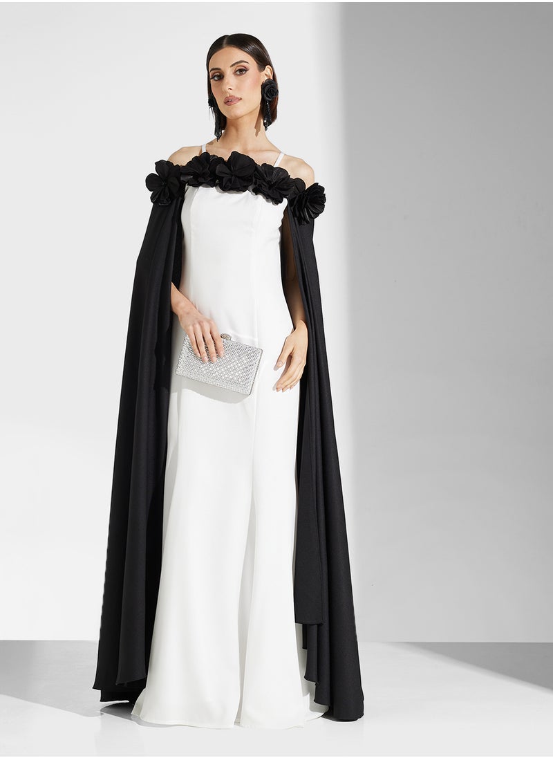 Iyra - Strappy Drape Sleeve Maxi Dress - Image 1