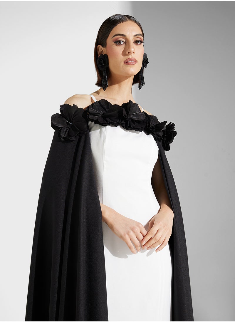 Iyra - Strappy Drape Sleeve Maxi Dress - Image 1