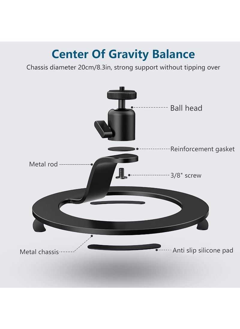 Aluminum Mini Projector Stand 360° Rotation Angle Adjustable Stand with 1/4 Mounting Screw and Ball Head Aluminum Alloy Table Mobile Projector Mount Bracket