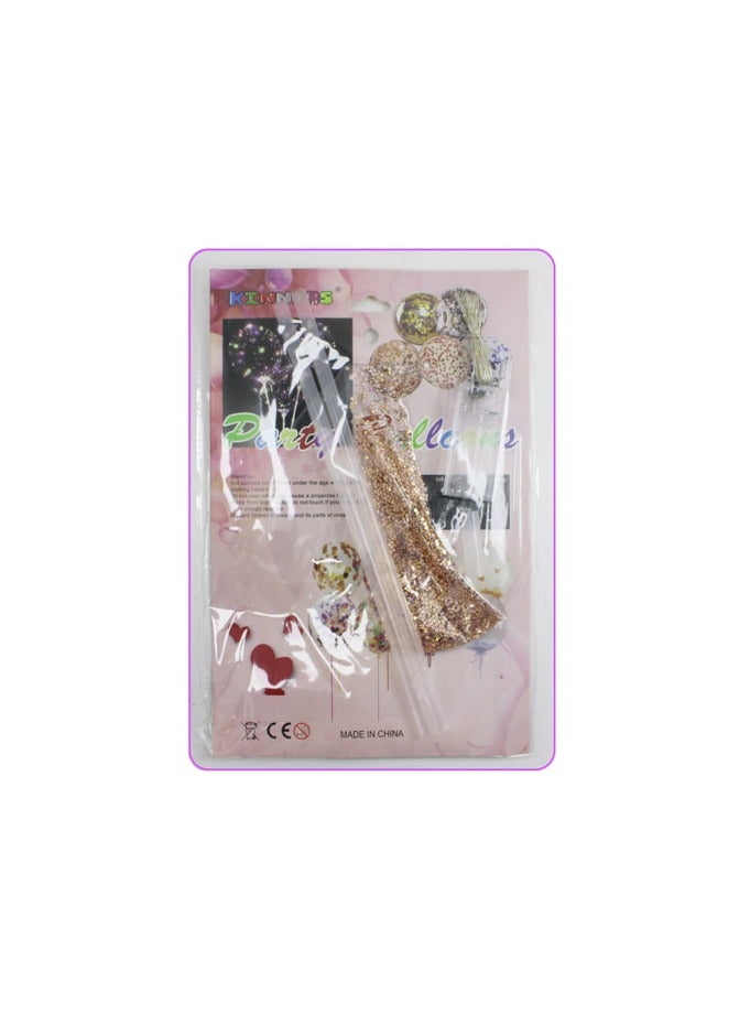 PARTY FUN BOBO BALLOON 20" ROSE GOLD COLOR WITH LED+GLITTER 1SET/CARD  - Image 2