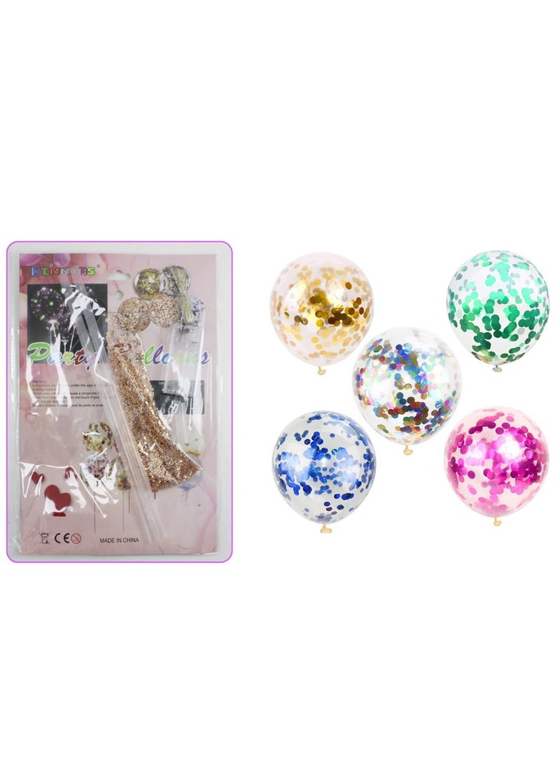 PARTY FUN BOBO BALLOON 20" ROSE GOLD COLOR WITH LED+GLITTER 1SET/CARD  - Image 3