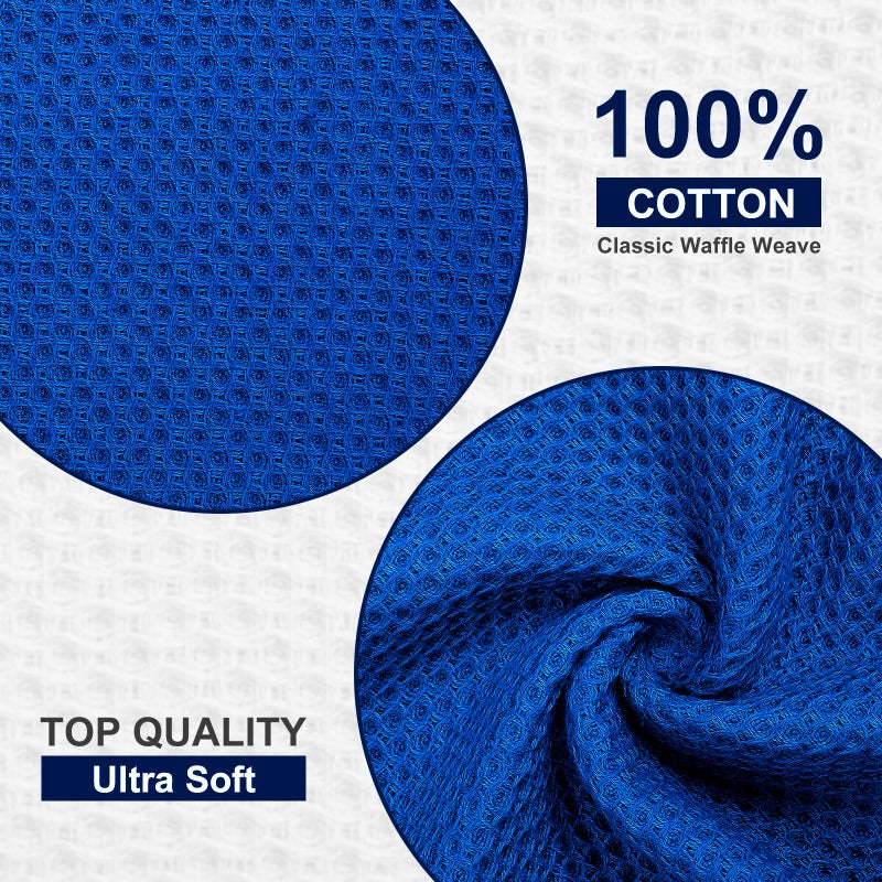 Kitinjoy 100% Cotton Kitchen Dish Cloths (12 X 12 Inches, Blueberry), 6 Pack Waffle Weave Ultra Soft Absorbent Dish Towels for Drying Dishes Quick Drying Kitchen Towels Dish Rags - Image 2