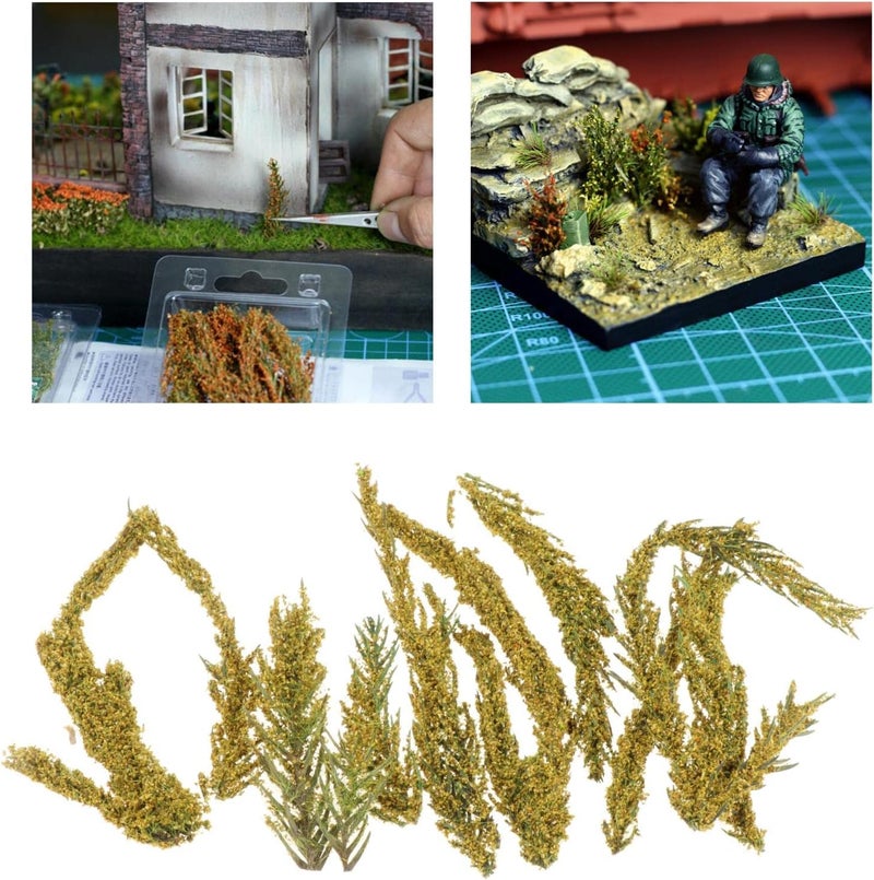 klarako One Box Simulated Shrub Clusters, Aritificial Plants Terrain Grass Tufts, for Model Train Static Scenery Architecture Layout Scale 1:72 1:48 1:35 1:24  Spring Green - Image 4
