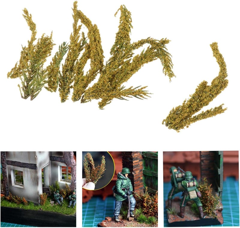 klarako One Box Simulated Shrub Clusters, Aritificial Plants Terrain Grass Tufts, for Model Train Static Scenery Architecture Layout Scale 1:72 1:48 1:35 1:24  Spring Green - Image 5
