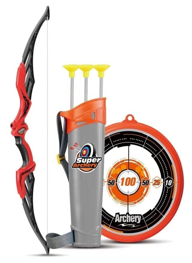 PANCHANI Outdoor/Indoor Archery Set for Kids/Bow and Arrow Target Practice Set/Quiver for Boys Girls Age 3 Years Plastic Toy Multicolour (Orange) - Image 4