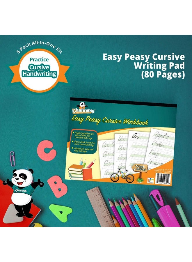Channie's Channie’S All-In-One Kit, With Double & Triple Digit Math Practice Worksheets, Writing Pad, Math Line-Up Pad, Easy Peasy Cursive Handwriting Workbook For Kids, Free Abc Card - Image 3