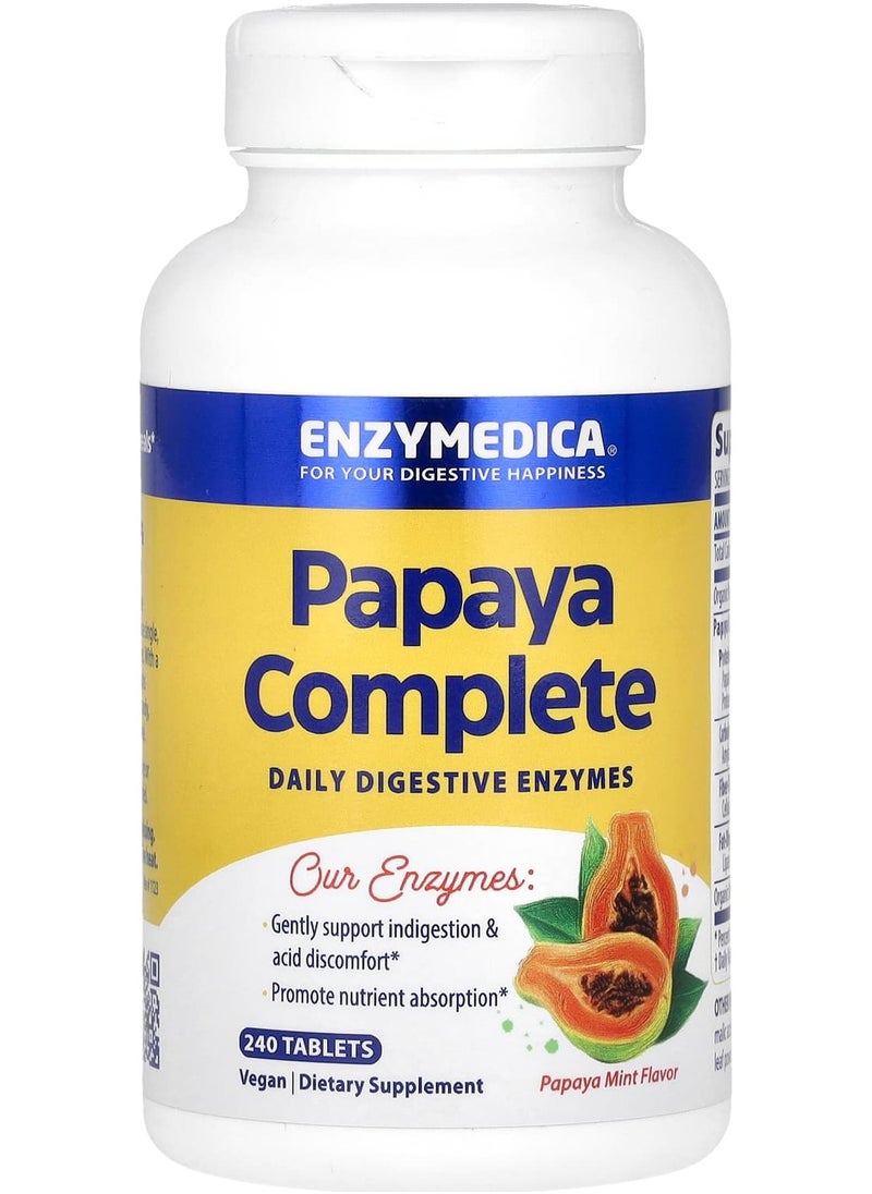 ENZYMEDICA Papaya Complete, Papaya Mint, 240 Tablets 