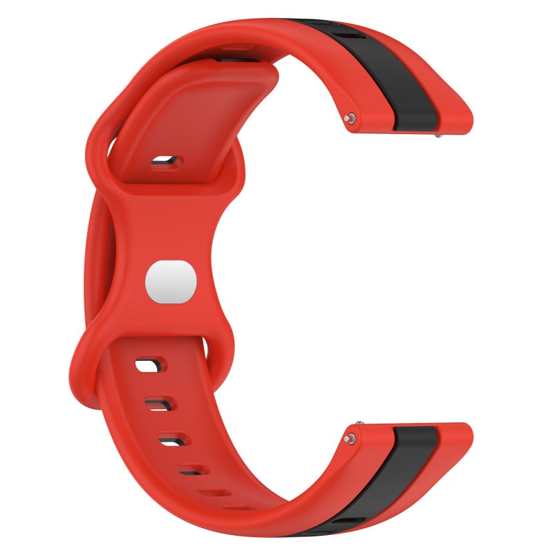 S-TOP For Garmin Venu 20mm Butterfly Buckle Two-Color Silicone Watch Band(Red+Black) - Image 2