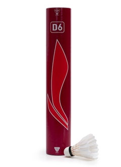 Li-Ning D6 Feather Shuttlecock | Speed 76 | Colour: White | Pack of 12 Shuttles | Badminton Sports 
