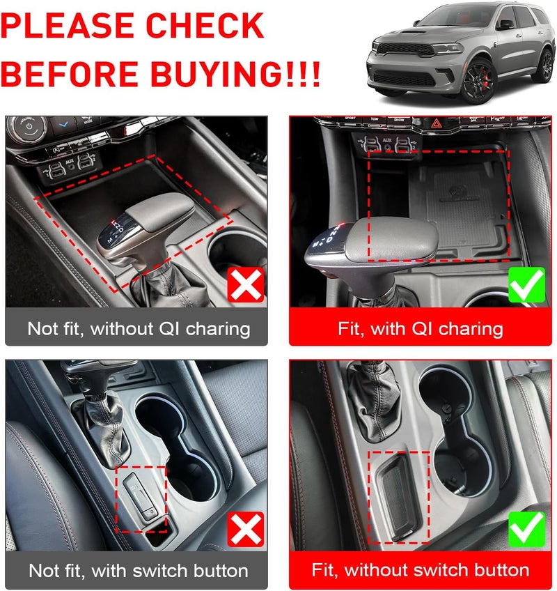 REMOCH Cup Holder Inserts for Dodge Durango (5pcs Set, Red) - Image 3