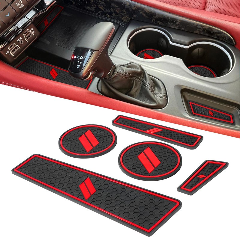 REMOCH Cup Holder Inserts for Dodge Durango (5pcs Set, Red) - Image 1