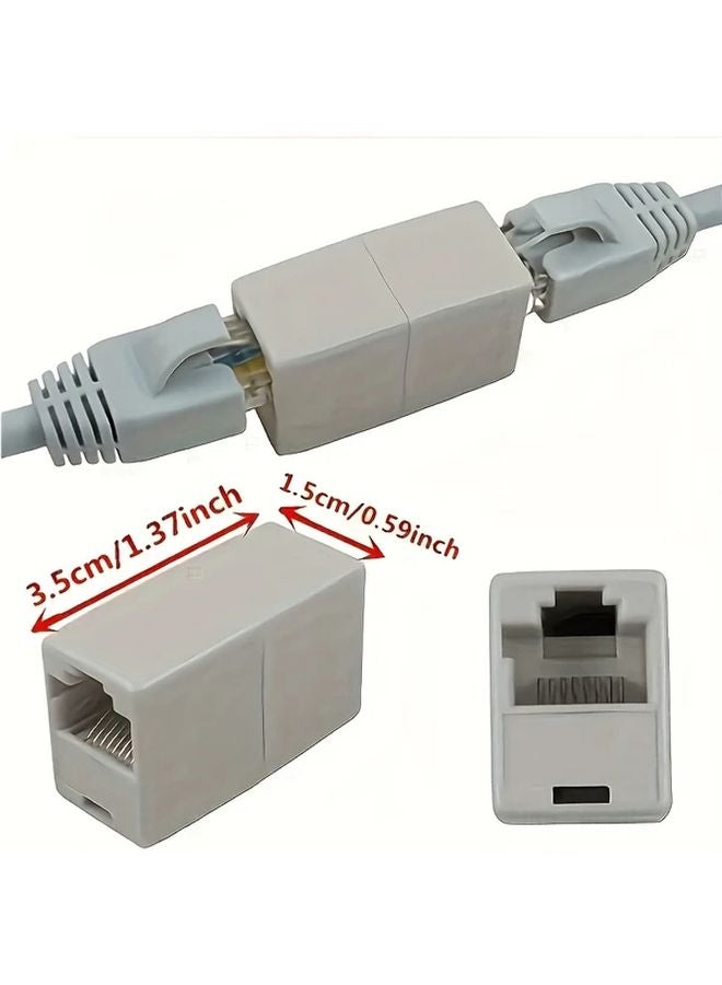 7PCS RJ45 CAT6 Ethernet Coupler Dual Head Straight Through Adapter Cable Extender - Image 3