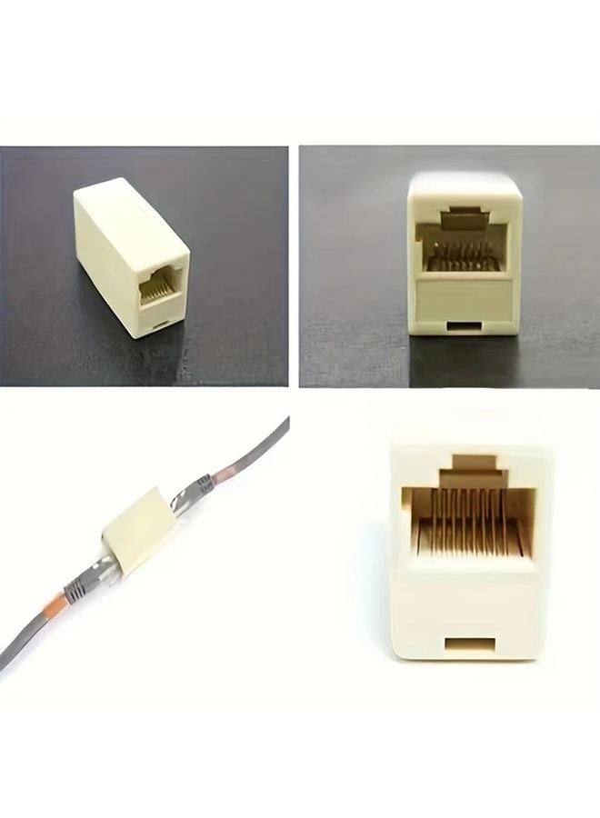 7PCS RJ45 CAT6 Ethernet Coupler Dual Head Straight Through Adapter Cable Extender - Image 4