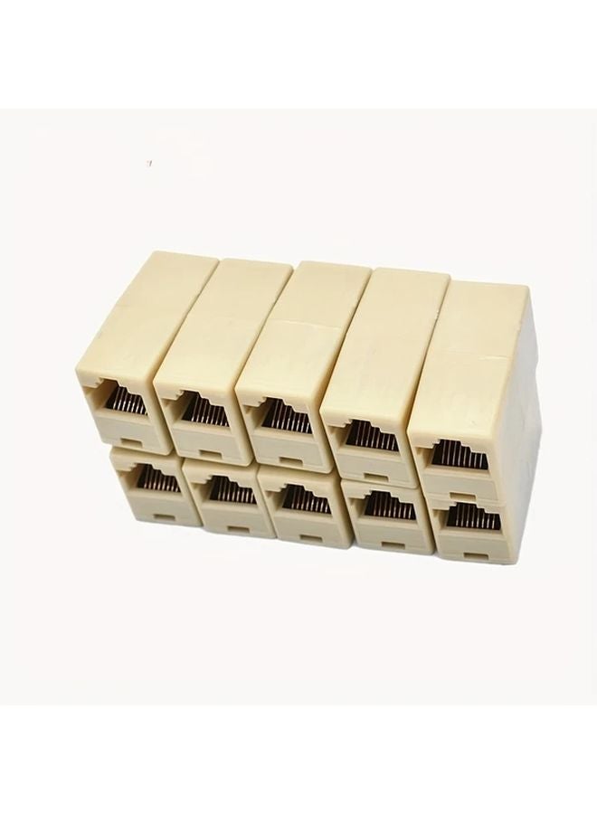 7PCS RJ45 CAT6 Ethernet Coupler Dual Head Straight Through Adapter Cable Extender - Image 1