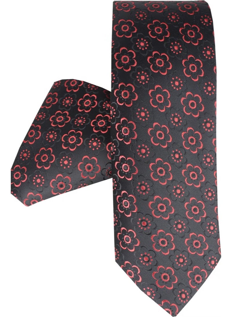 Varetta Men's Black Wide Patterned Handkerchief Tie - Image 2