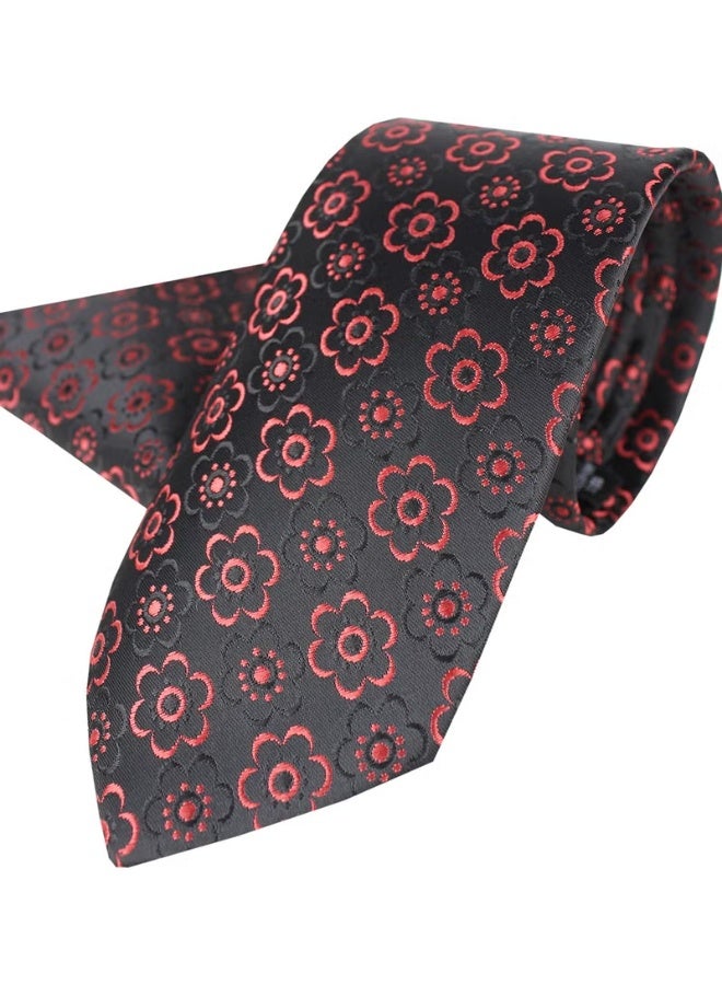 Varetta Men's Black Wide Patterned Handkerchief Tie - Image 1