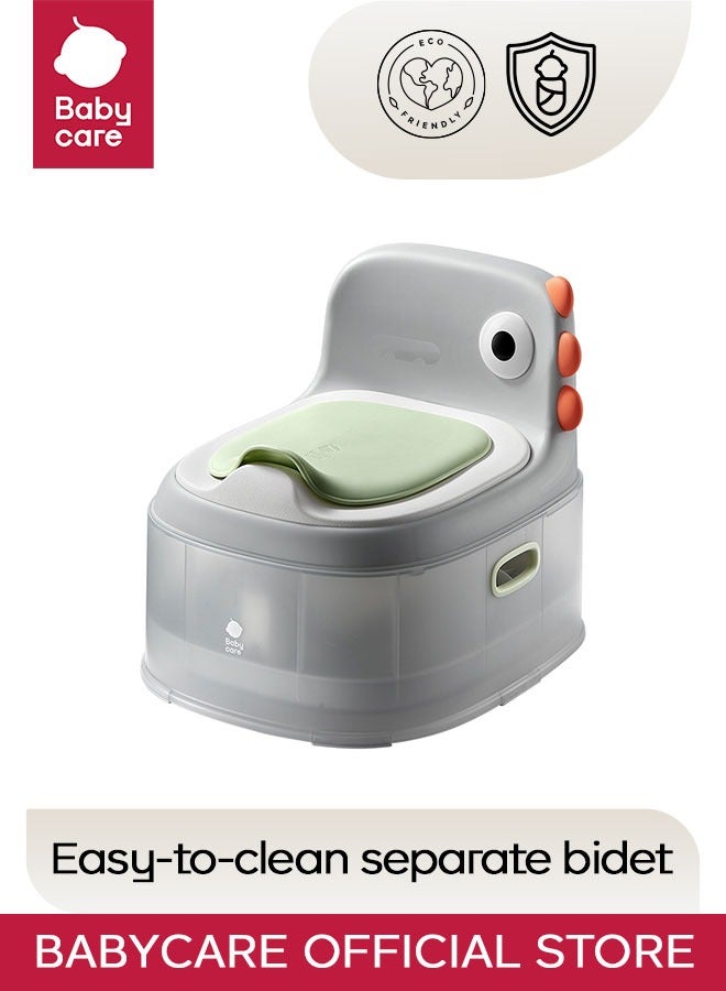 Babycare - 3-in-1 Non-Slip Toddler Potty Chair, Dino Design, Winter Gray, Safe Baby Potty Training Seat, BPA-Free, Leak-Proof, Easy Clean, Portable, Durable, Eco-Friendly, International Safety Approved - Image 1